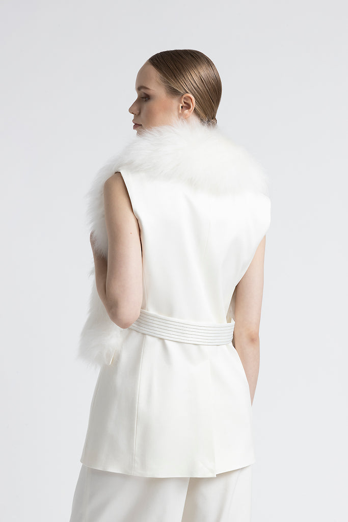 Real cashmere goat fur collar  