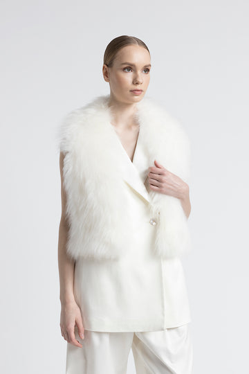 Real cashmere goat fur collar  