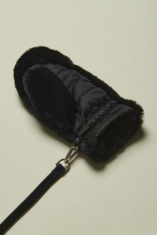 Eco-fur and nylon mittens  