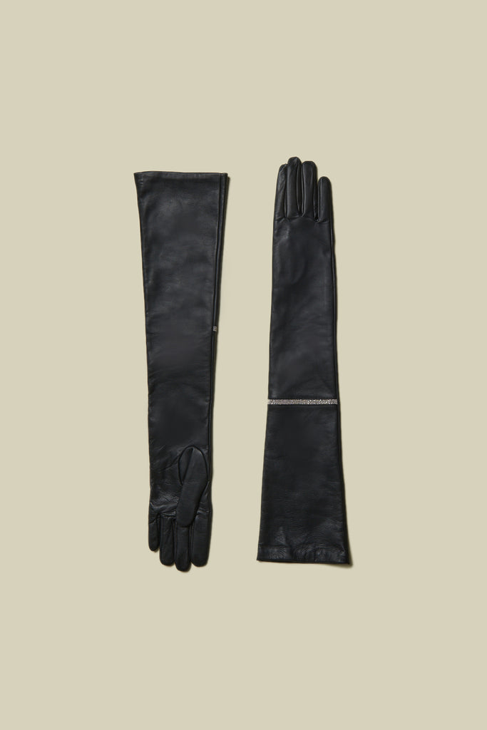 Real leather long gloves  