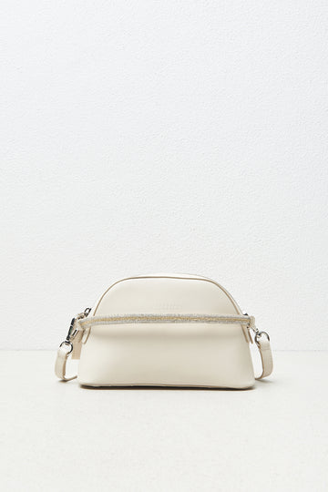 Real leather clutch bag with shoulder strap  