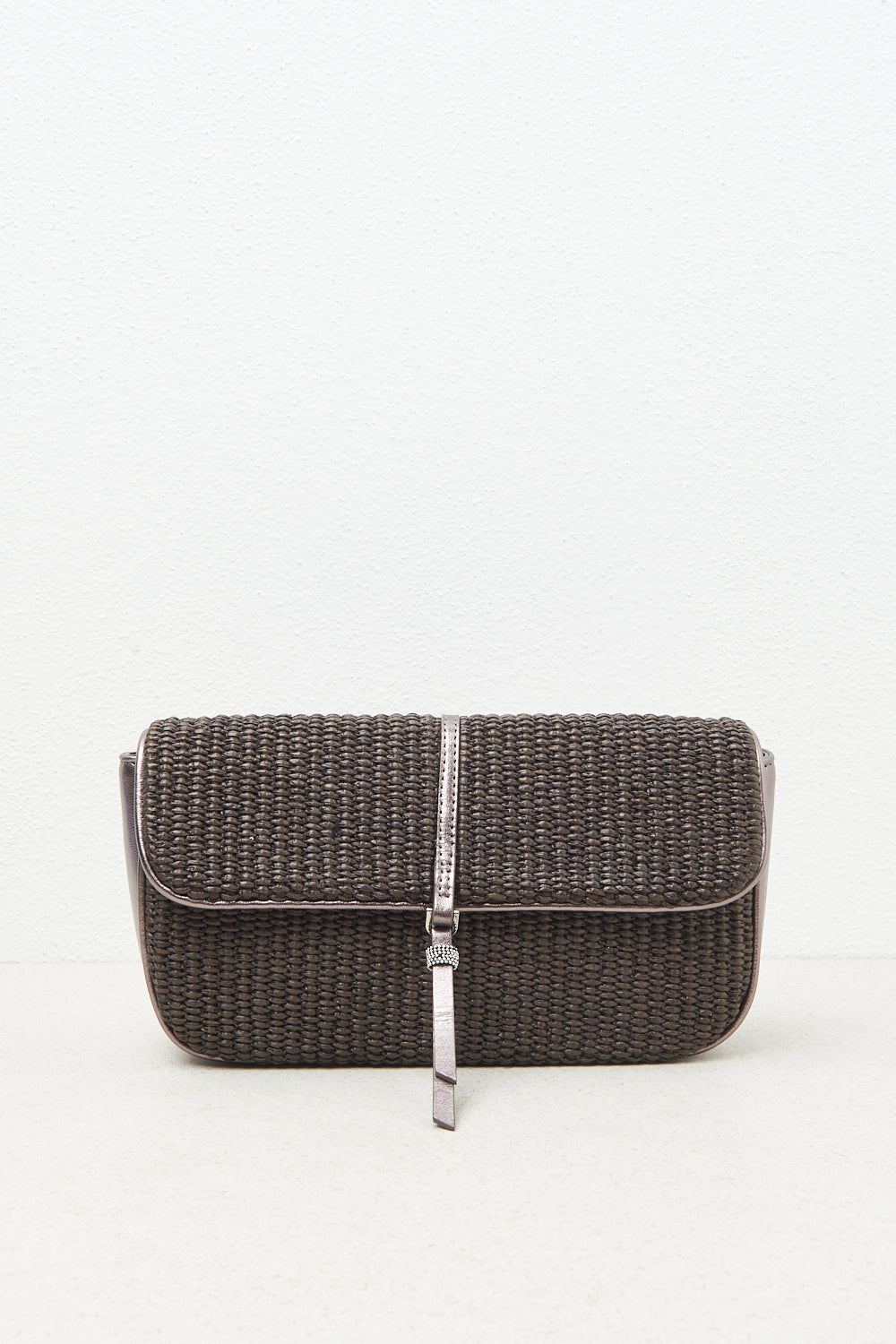 Clutch in woven straw fabric | Peserico