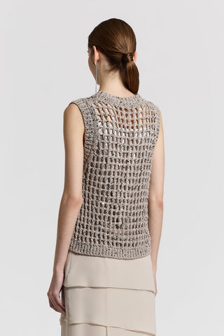 Top en maille de coton et paillettes