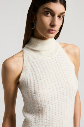 Sequinned alpaca yarn top