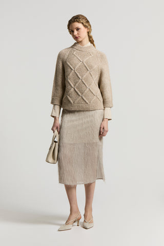 Wool and blown alpaca jumper