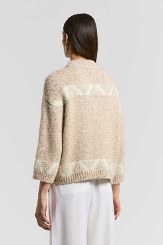 Alpaca yarn jumper with sequins