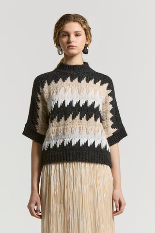 Alpaca wool jumper with sequins