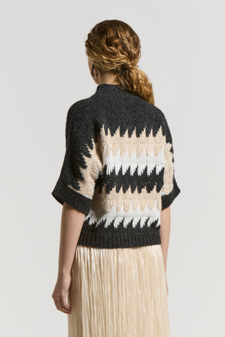 Alpaca wool jumper with sequins