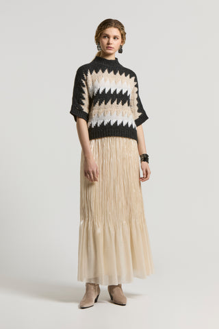 Alpaca wool jumper with sequins