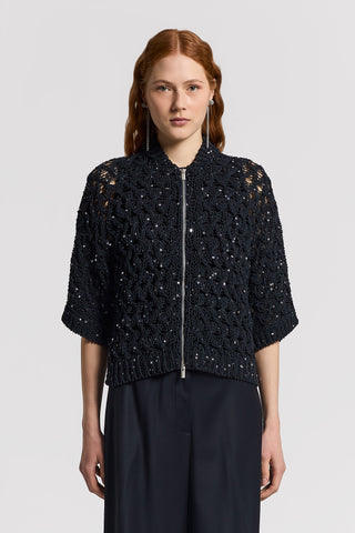 Pure cotton jacket with sequins