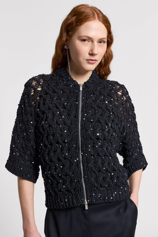 Pure cotton jacket with sequins