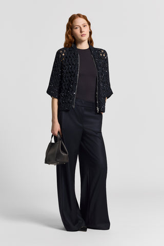 Pure cotton crepe knitted top