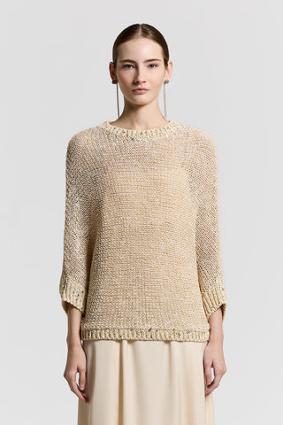 Cotton and sequin sweater