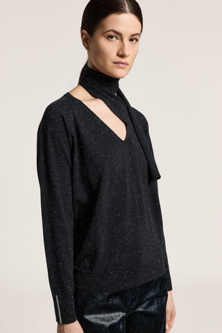 Pullover aus Wolle, Viskose und Lamé