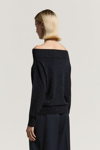 Wool, viscose, and lamé sweater