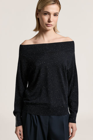 Wool, viscose, and lamé sweater