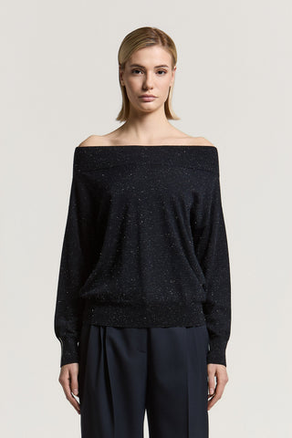 Wool, viscose, and lamé sweater