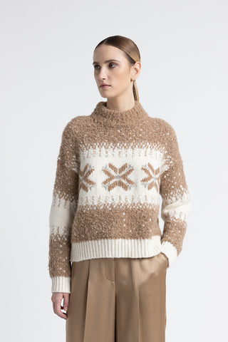 Alpaca, wool and sequin sweater  