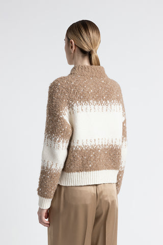 Alpaca, wool and sequin sweater  