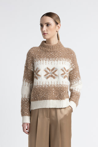 Alpaca, wool and sequin sweater  