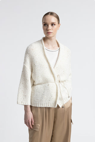 Alpaca wool oversize cardigan with sequins  