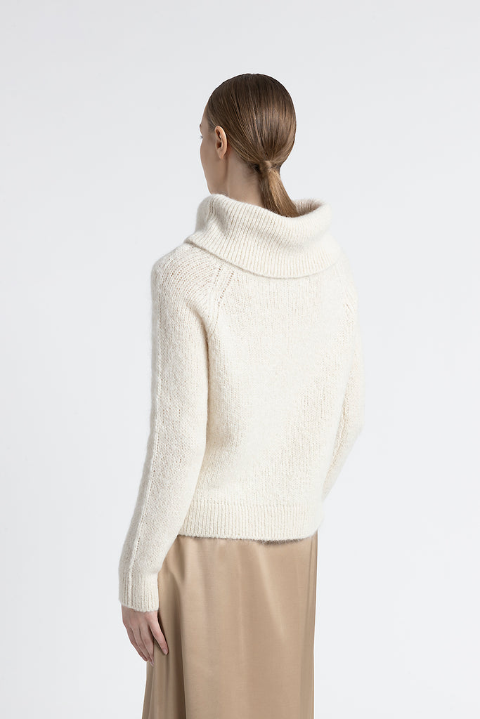 Alpaca and mohair bare shoulder sweater  