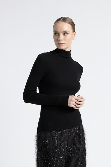 Pure new wool high neck sweater  