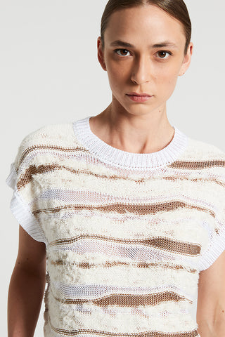 Knitted cotton-viscose top