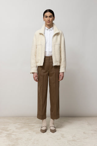 Wool and cashmere carrot trousers  