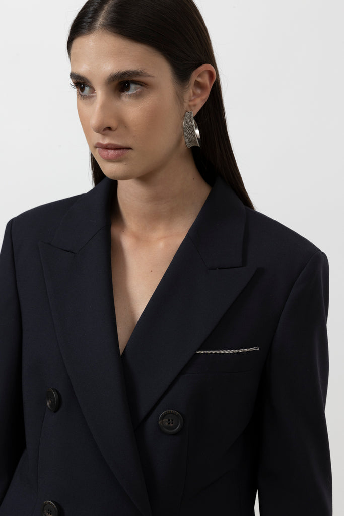 Double-breasted blazer in technical wool  