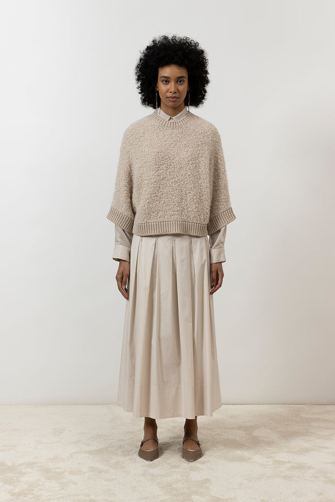 Alpaca wool, cashmere, silk and Lurex bouclé sweater  