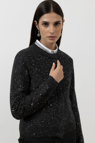 Wool, cashmere cardigan with sequins  