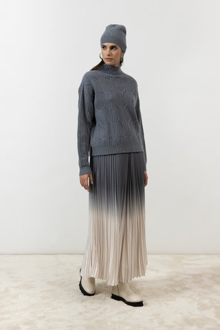 Pleated skirt with elasticated waist  