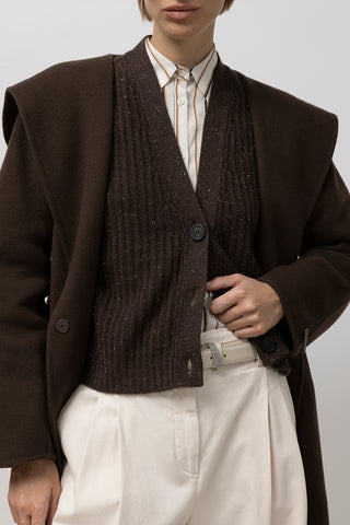 Wool, silk, cashmere and lurex cardigan  