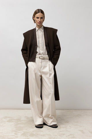 Cotton gabardine palazzo trousers  