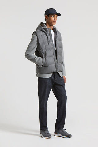 Single-breasted wool flannel blazer
