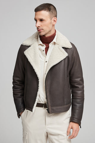 Real sheepskin biker jacket  