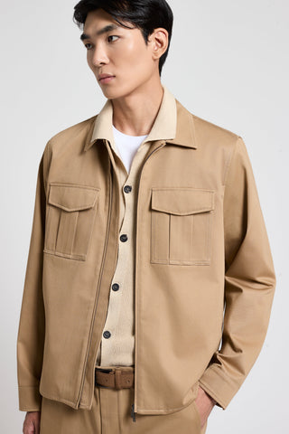 Zip-up shirt jacket