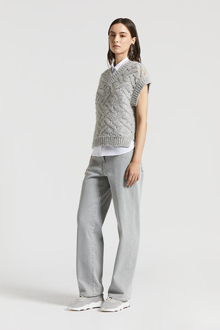 Grey stretch cotton jeans