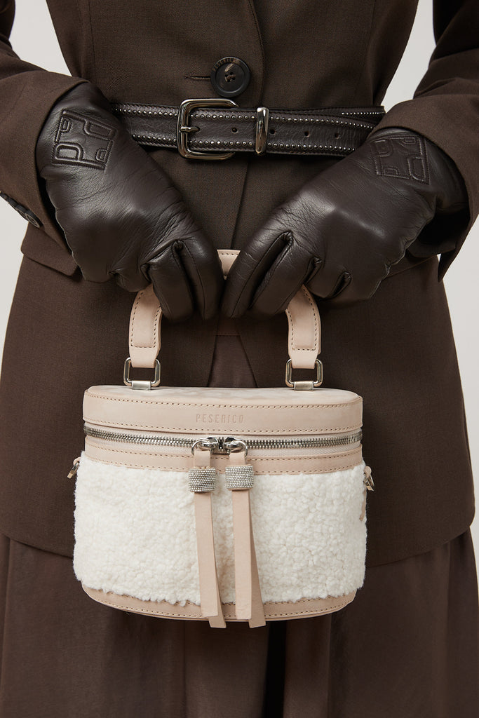 Real leather and cashmere gloves  