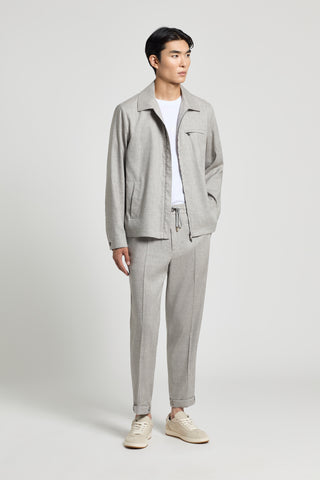 Linen wool jogger trousers