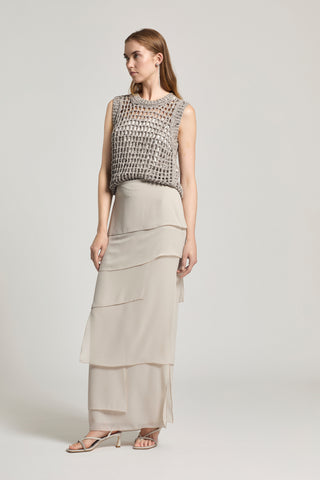 Top en maille de coton et paillettes