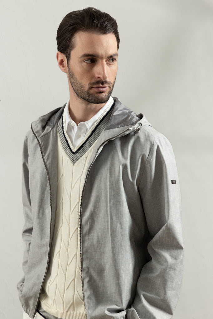 Loro Piana wool, silk and linen natté jacket with Storm System membrane  