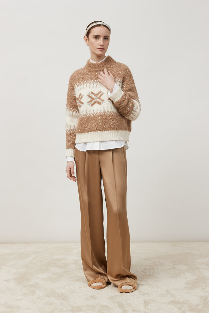 Alpaca, wool and sequin sweater  