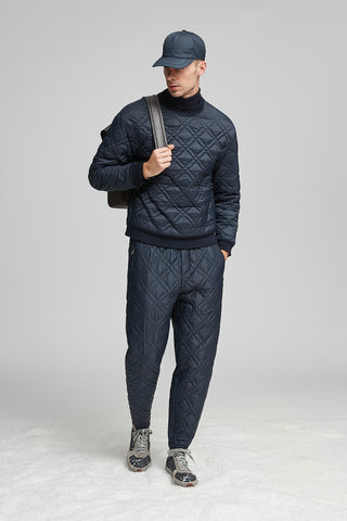 Quilted nylon and  viscose jersey trousers  