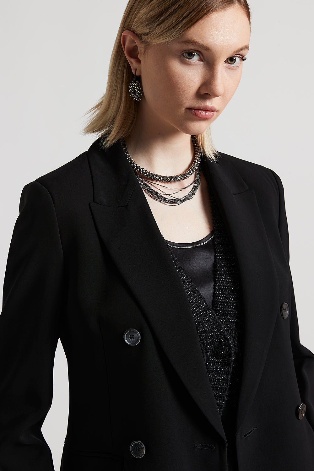 Stretch viscose cady blazer | Peserico