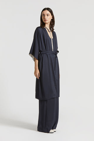 Viscose satin kimono