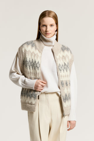 Wool, cashmere and mohair vest