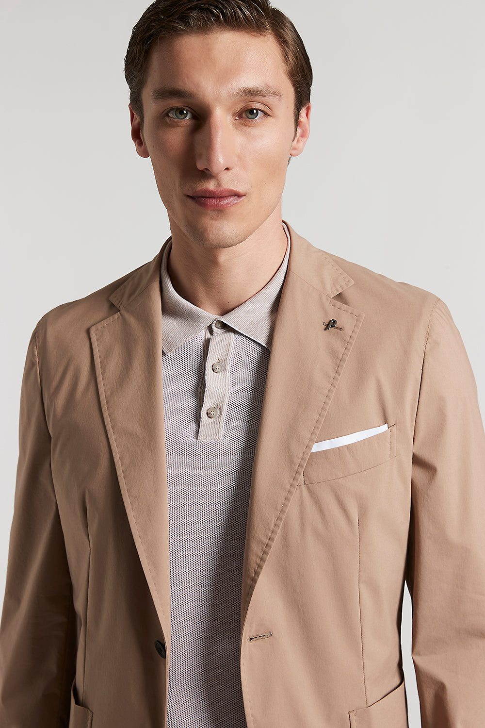 Single-breasted blazer in stretch cotton | Peserico