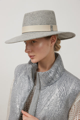 Wool felt wide brim fedora  